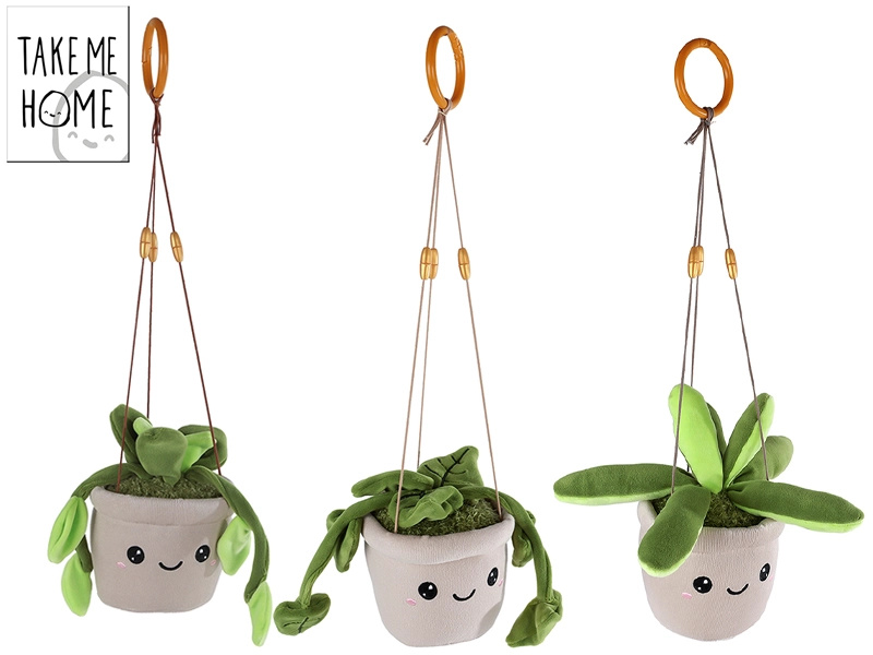 Plyšová pokojová rostlina Take Me Home s poutkem, 20 cm