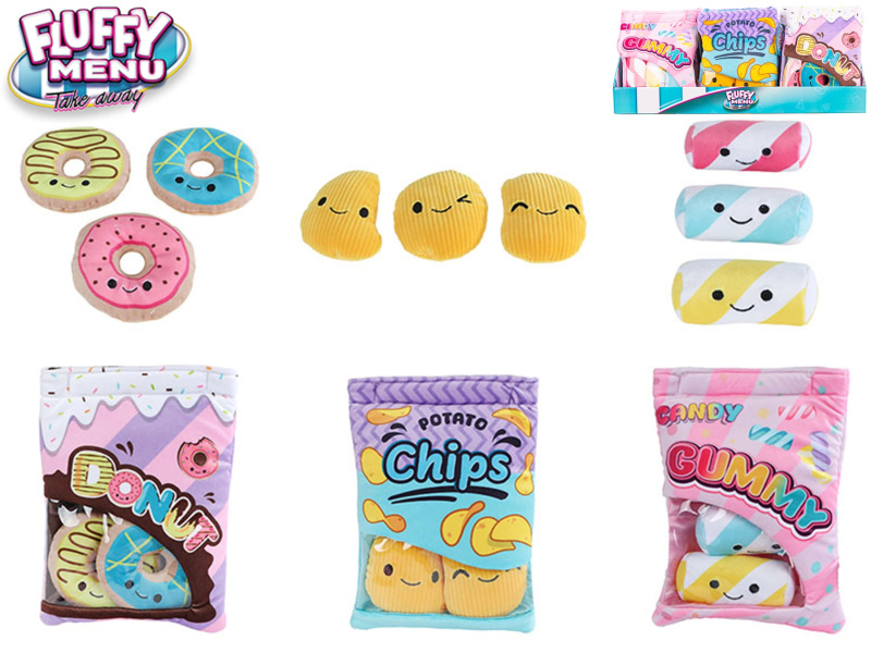 Fluffy Menu plyšový sáček se svačinkou 21 cm