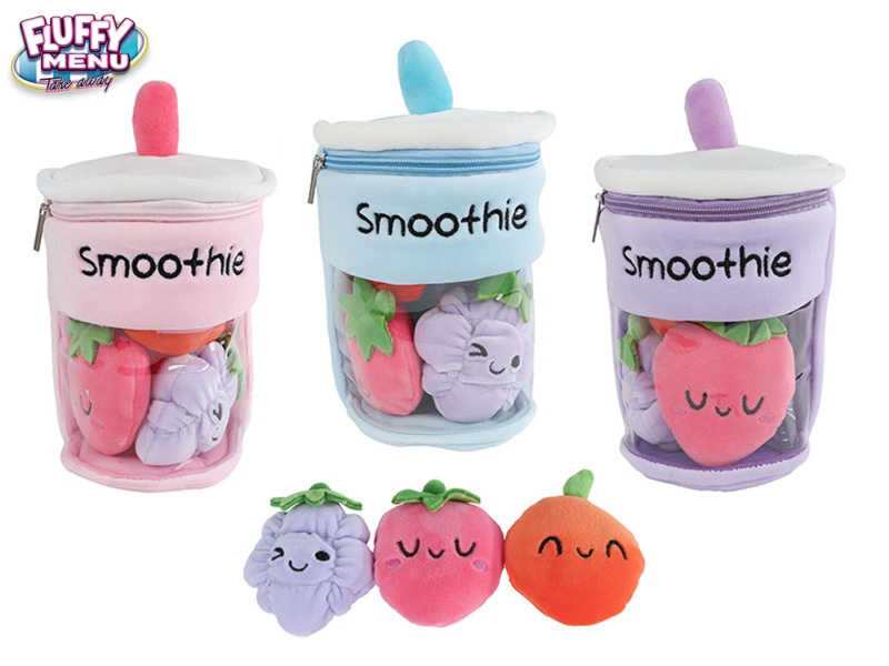 Plyšový smoothie kelímek s ovocem Fluffy Menu 25 cm