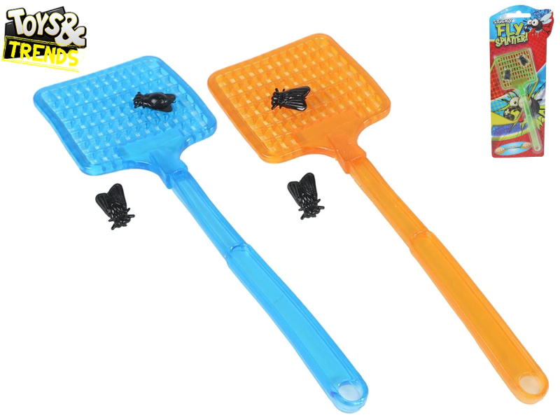 Strečová plácačka na mouchy s lepivými mouchami