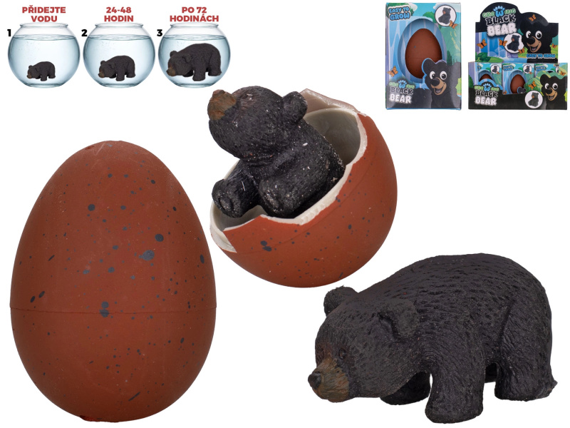 Líhnoucí a rostoucí černý medvěd – interaktivní vajíčko do vody