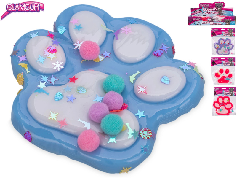 Antistresová hračka kočičí tlapka se slizem Glamour Mega