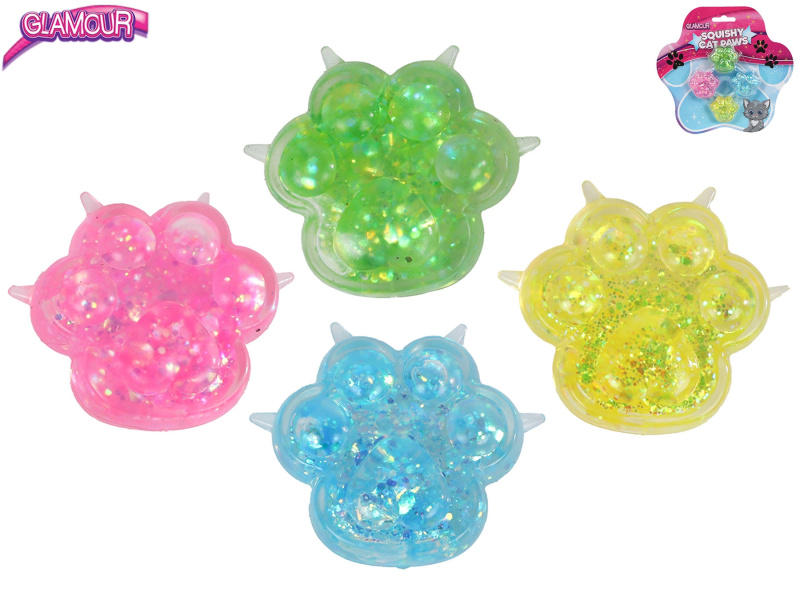 Glamour mini strečové gumičky do vlasů s motivem kočičí tlapky Sugar (4 ks)
