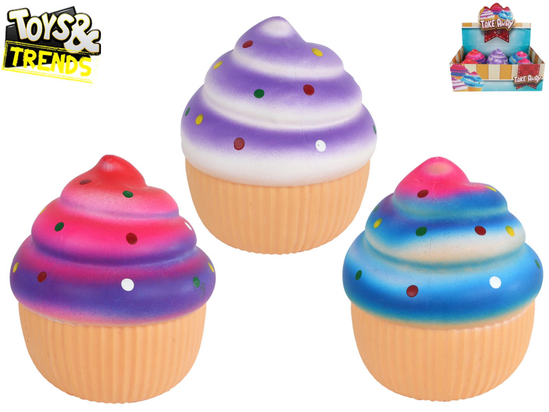 Toys&Trends mega squeeze cupcake – antistresová mačkací a strečová hračka 13 cm (6 ks, mix barev)