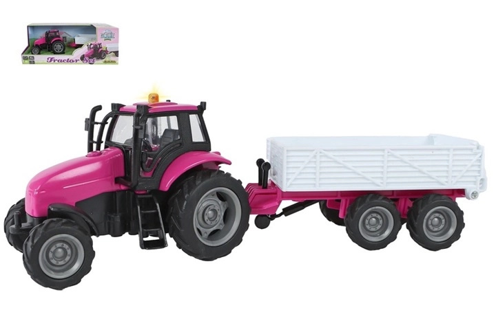 Traktor s přívěsem se světelnými a zvukovými efekty 25 cm
