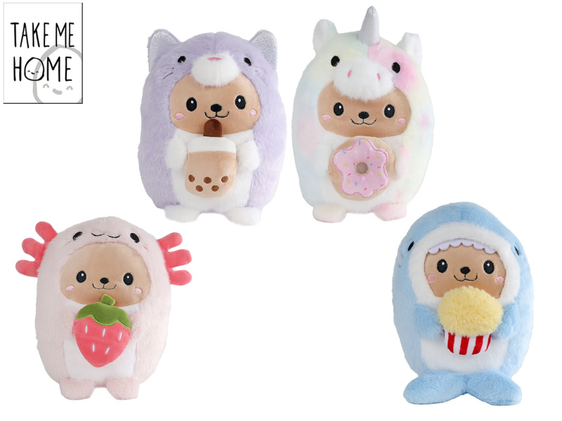 Plyšové kawaii zvířátko s motivem jídla 23 cm Take Me Home
