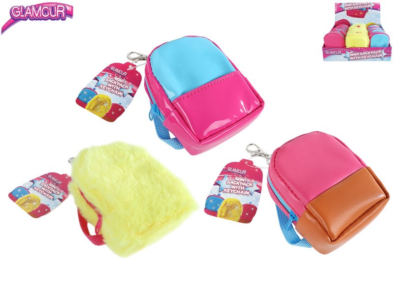 Mini batůžek Glamour s přívěskem na klíče, 10 cm