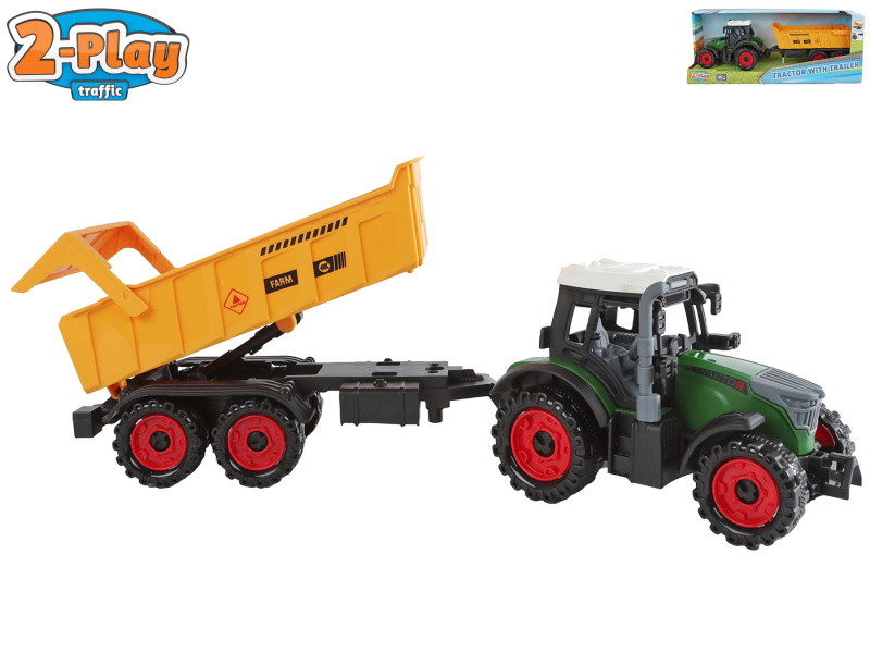 Traktor s vlečkou na setrvačník 2-Play Traffic - 1 kus