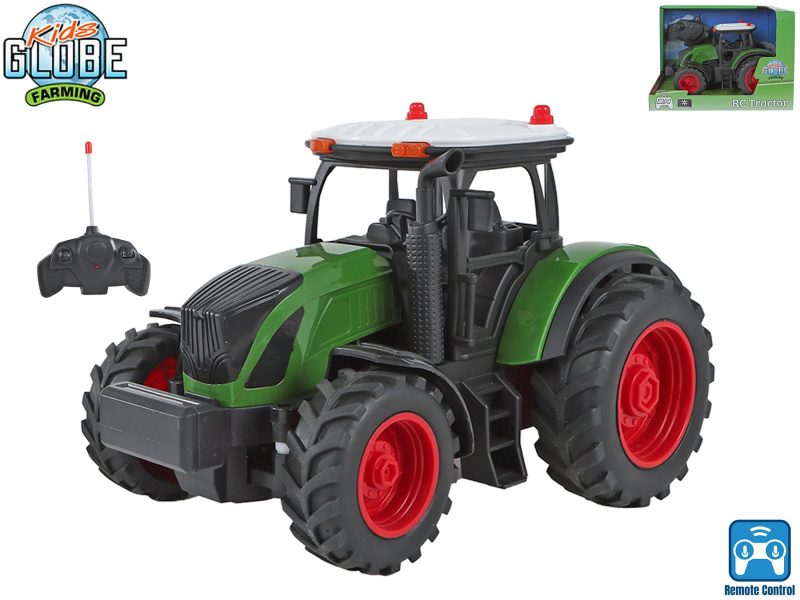 Kids Globe Farming dálkově ovládaný traktor na farmu 2,4 GHz cca 20 cm
