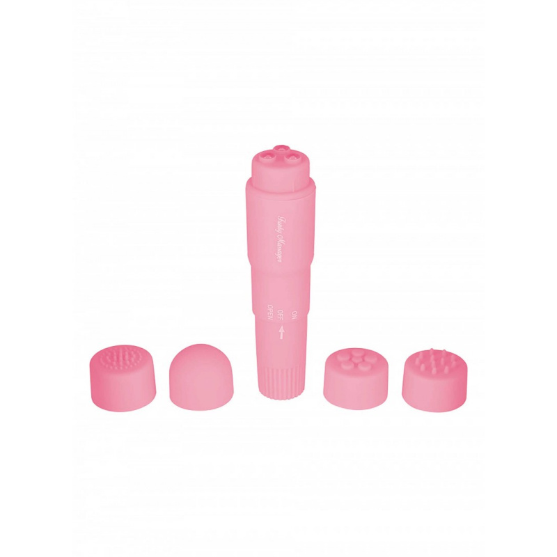Toyjoy FUNKY minivibrátor s vyměnitelnými nástavci | Růžová