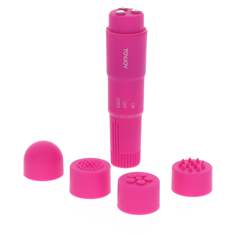 Toyjoy FUNKY minivibrátor s vyměnitelnými nástavci | Fialová
