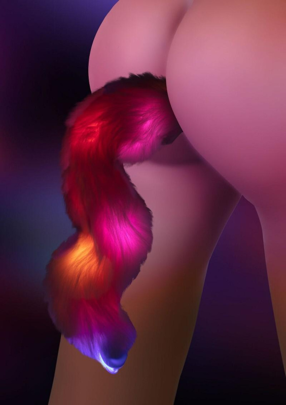Taboom Unicorn Anální kolík se svítícím ocasem LED