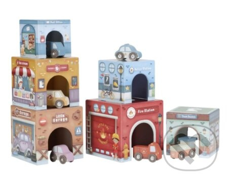 Little Dutch Kostky stohovací s autíčky