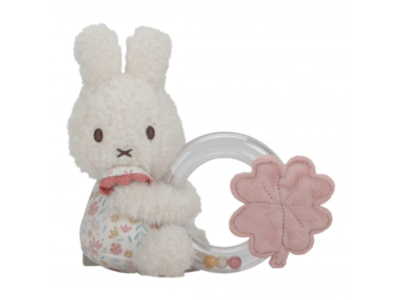 Little Dutch Miffy Fluffy Lucky Blossom Ring Rattle chrastítko 0 m+ Pink 1 ks