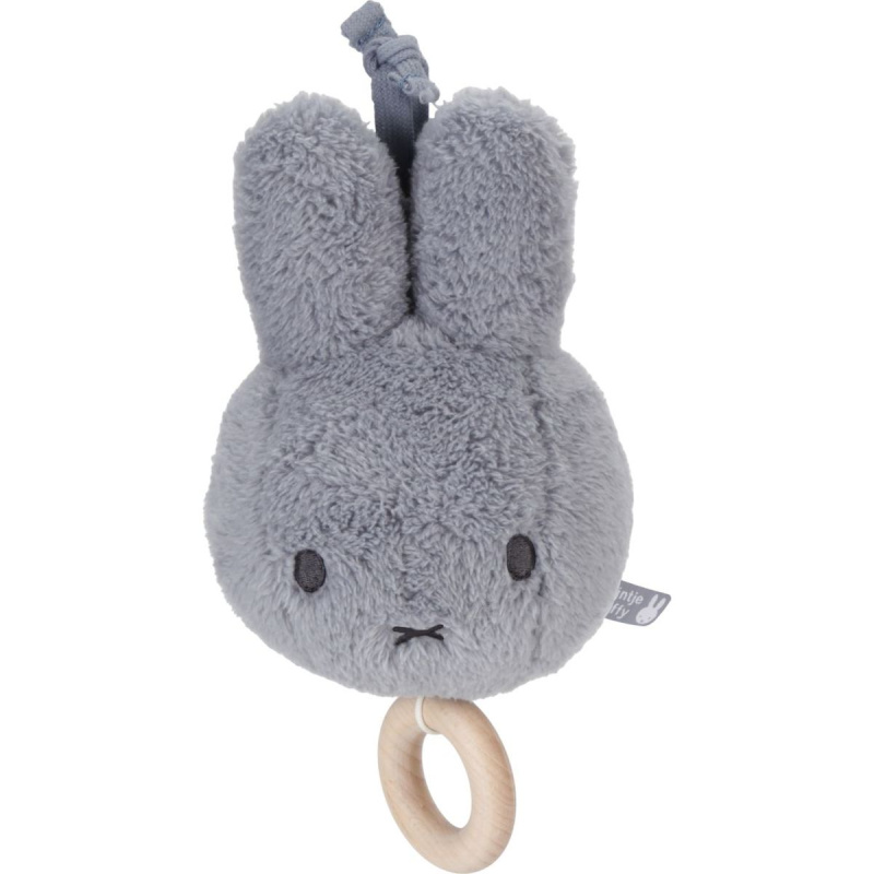 Little Dutch Music Box Miffy Fluffy Blue kontrastní závěsná hračka s melodií 1 ks