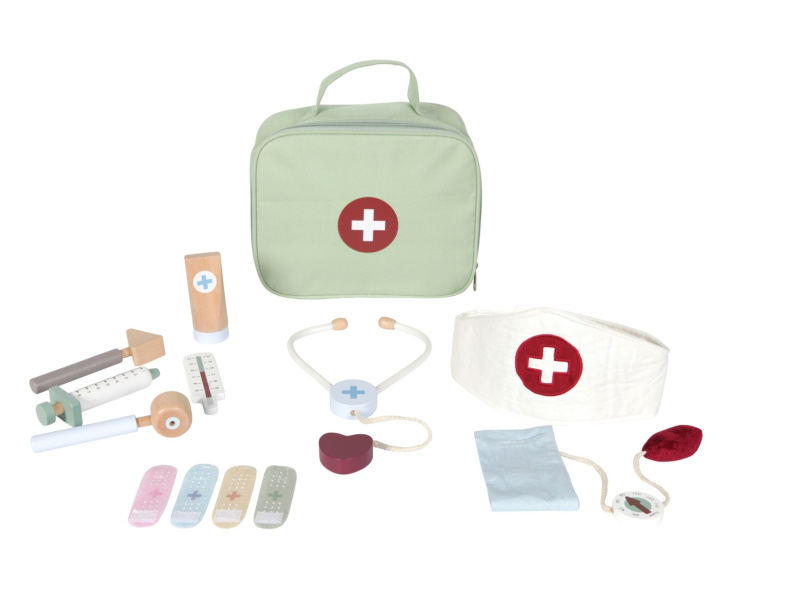 Little Dutch Doctor's Bag Playset sada hraček ze dřeva 12 ks
