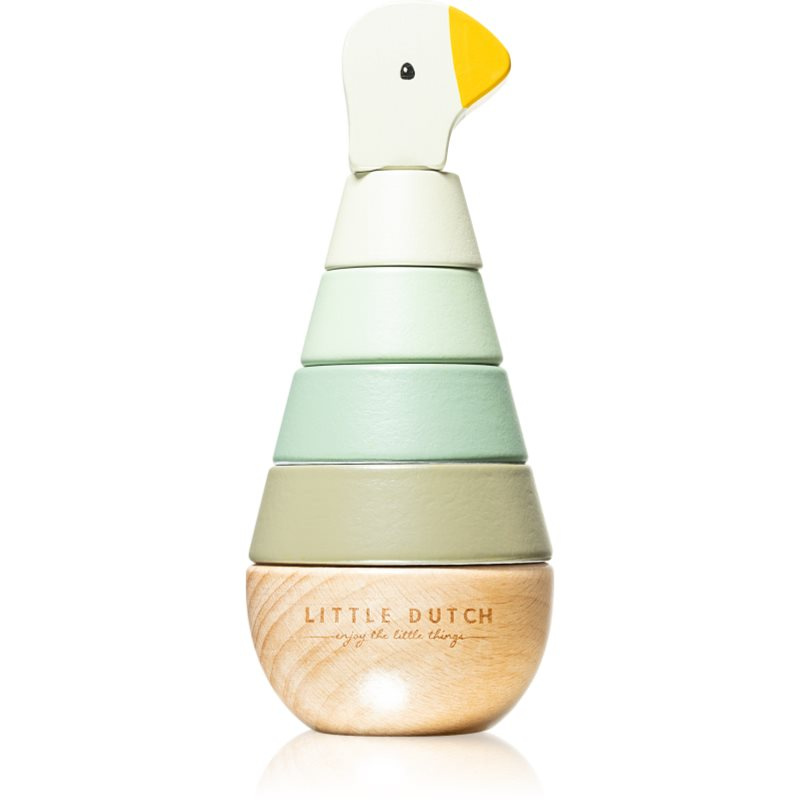 Little Dutch Goose Family Rocking Ring Stacker nasazovací kroužky ze dřeva 1 ks