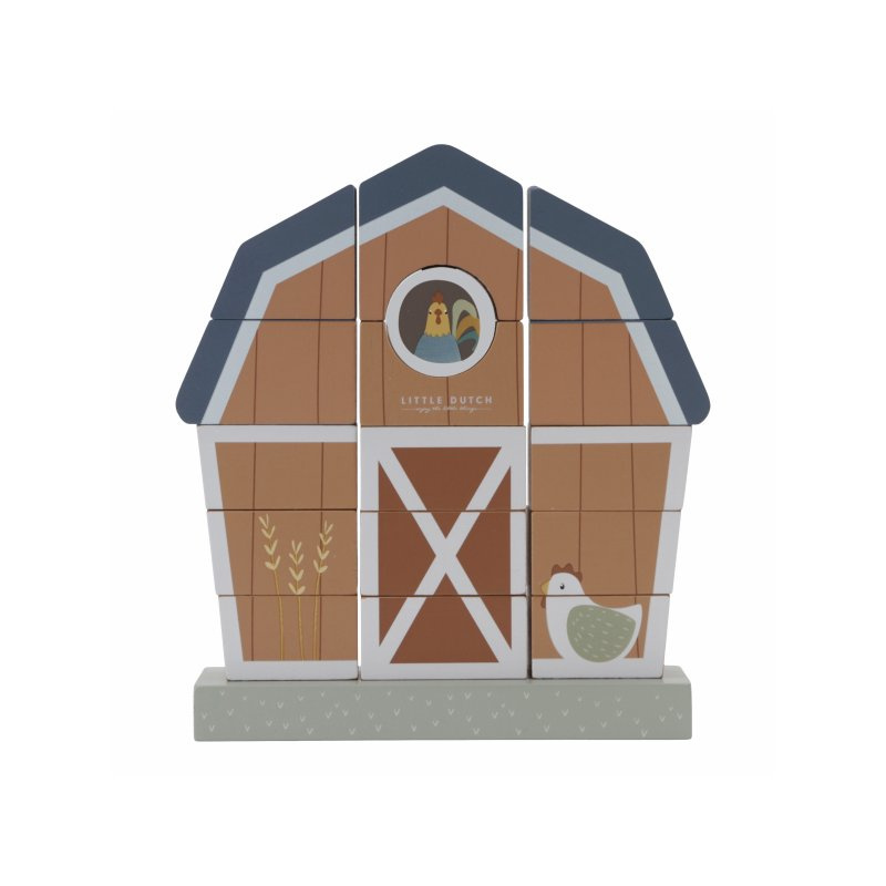 Little Dutch Little Farm Stacking Farmhouse aktivity hračka 12 m+ 1 ks