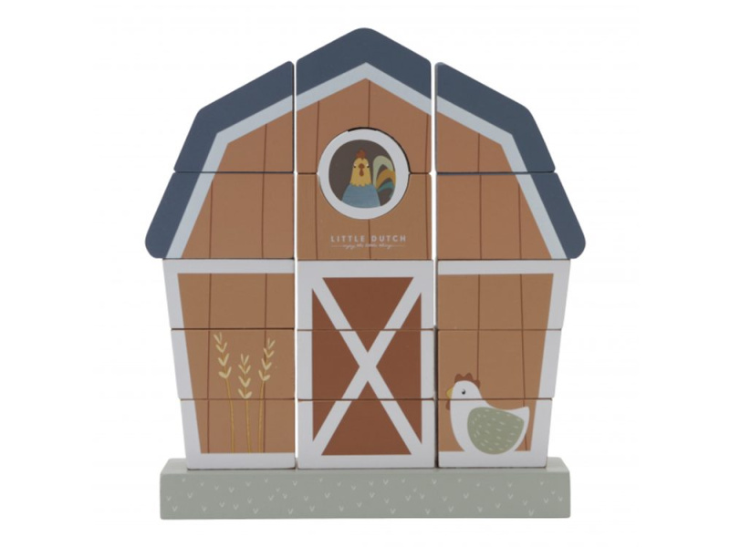 Little Dutch Little Farm Stacking Farmhouse aktivity hračka 12 m+ 1 ks
