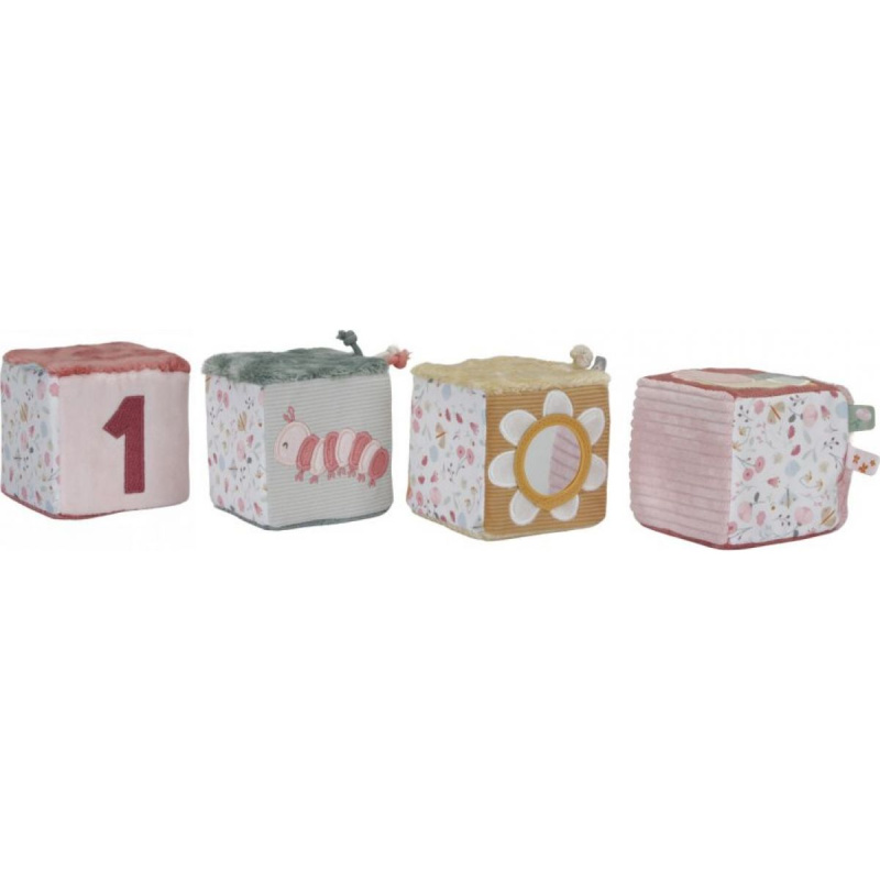 Little Dutch Flowers & Butterflies Set of Soft Cubes plyšové kostky 4 ks