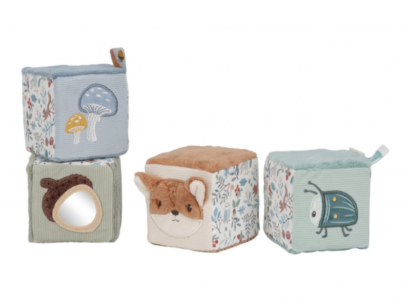 Little Dutch Forest Friends Soft Blocks plyšové kostky 0 m+ 4 ks