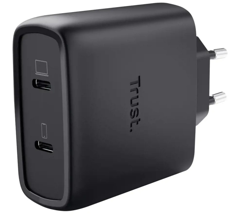 Trust Maxo - USB-C GaN nabíječka - 2 porty, 65W, 2 m, bílá