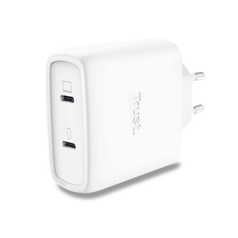 Trust Maxo - USB-C GaN nabíječka - 2 porty, 65W, 2 m, bílá