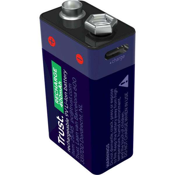 Trust USB-C dobíjecí baterie 9V Modrá/červená