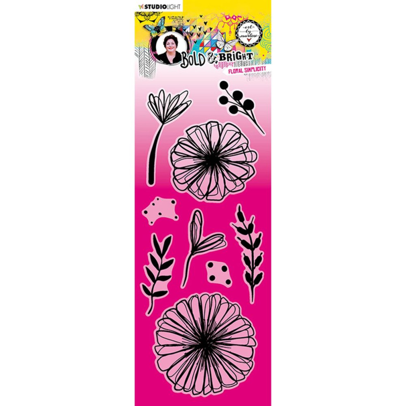 Studio Light Gelová razítka Studio Light "Bold & Bright", 9 ks - Jednoduché květiny