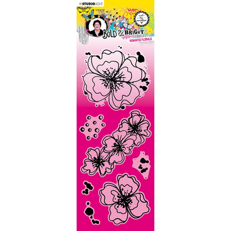 Studio Light Gelová razítka Studio Light "Bold & Bright", 7 ks - Romantické květiny
