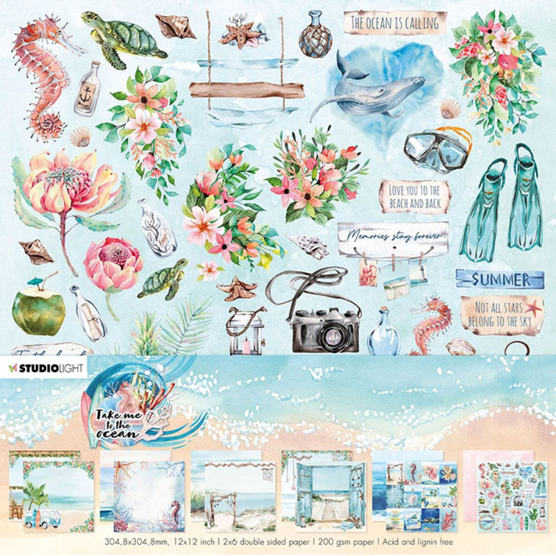 Studio Light Scrapbooková sada Studio Light "Take me to the Ocean", 30,5x30,5 cm, 12 l. - U moře