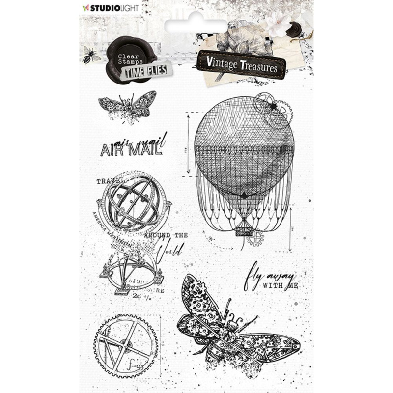 Gelová razítka Studio Light Vintage Treasures, A5 (7 ks) – vintage motivy Aladine