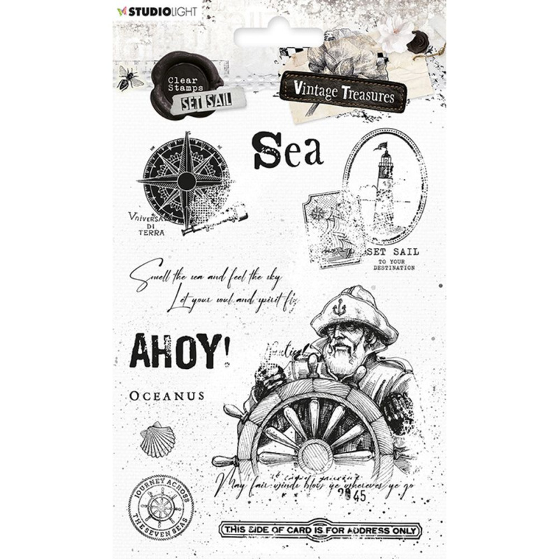 Gelová razítka Studio Light Vintage Treasures, A5 (10 ks) – námořní motivy Aladine