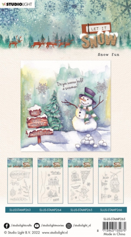 Gelová razítka Studio Light Let it Snow, A6 (7 ks) – sněhové radovánky Aladine