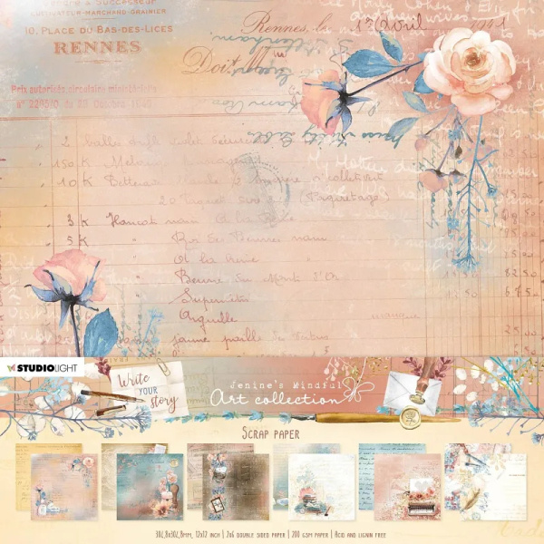 Studio Light Blok scrapbookových papírů Studio Light "Write Your Story", 30,5x30,5 cm, 12 l.