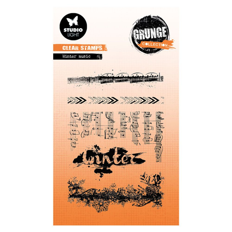 Gelová razítka Studio Light Grunge (5 ks) – Vánoční hudba Aladine