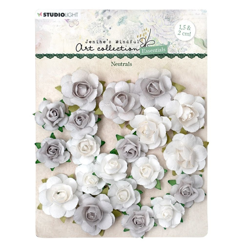 Studio Light Papírové květiny Studio Light, 20 ks - neutrální tóny