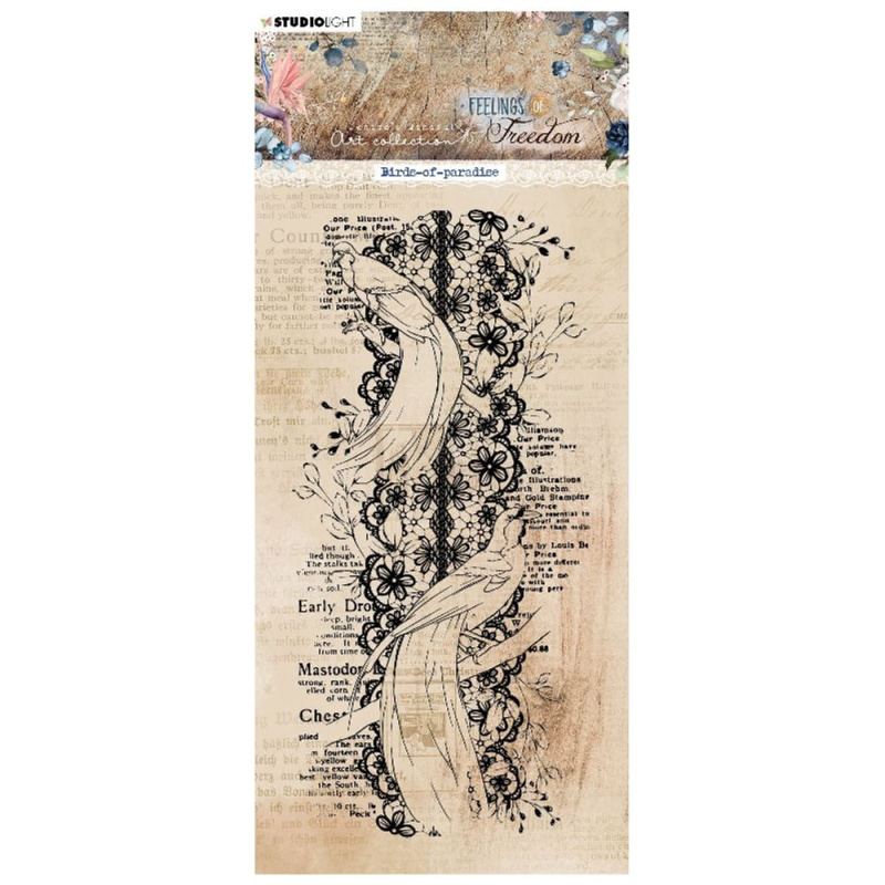 Gelové razítko Studio Light Feelings of Freedom, 9 x 19 cm – ptáčci z džungle Aladine