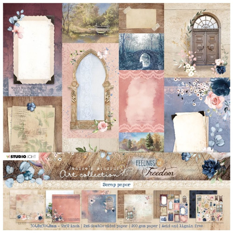 Sada scrapbookových papírů Studio Light, 30,5 x 30,5 cm – Feelings of Freedom Aladine