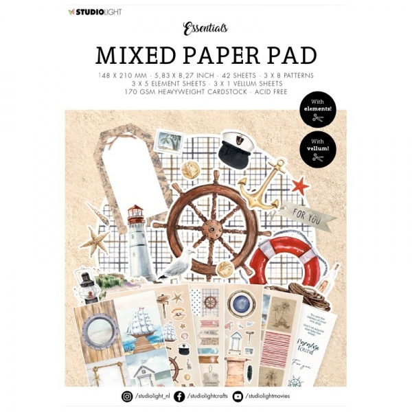 Kreativní blok Mixed Paper Pad, A5 – Léto u moře Aladine