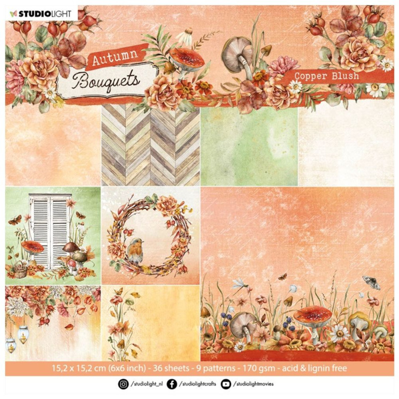 Blok podkladových papírů Autumn Bouquets , 36 l. - Podzim na zahradě Aladine