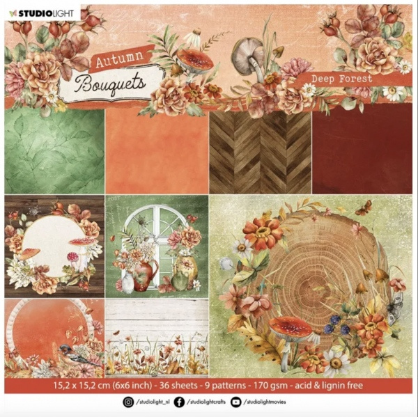 Blok podkladových papírů Autumn Bouquets, 36 l. - Podzim v lese Aladine