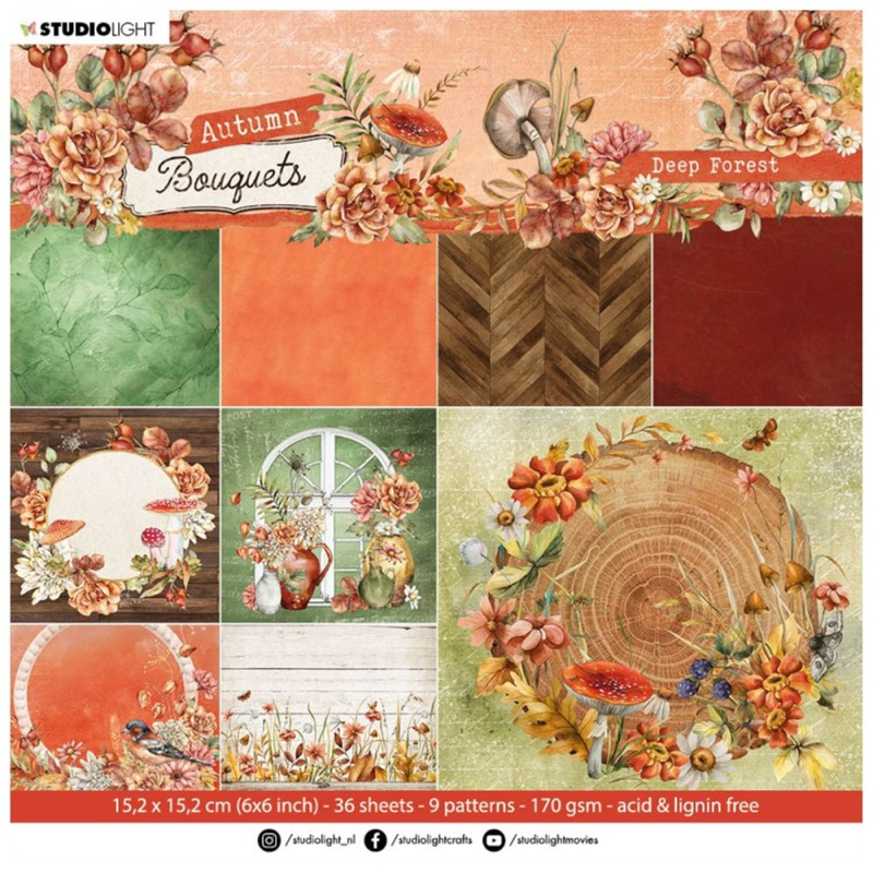 Blok podkladových papírů Autumn Bouquets, 36 l. - Podzim v lese Aladine
