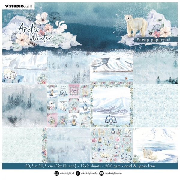 Scrapbookový blok Arctic Winter, 24 l. - Polární zima Aladine