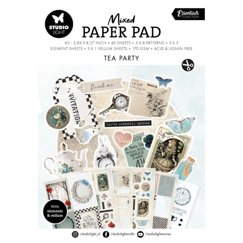 Studio Light Kreativní blok Studio Light Mixed Paper Pad, A5, 42 l. - Čajový dýchánek