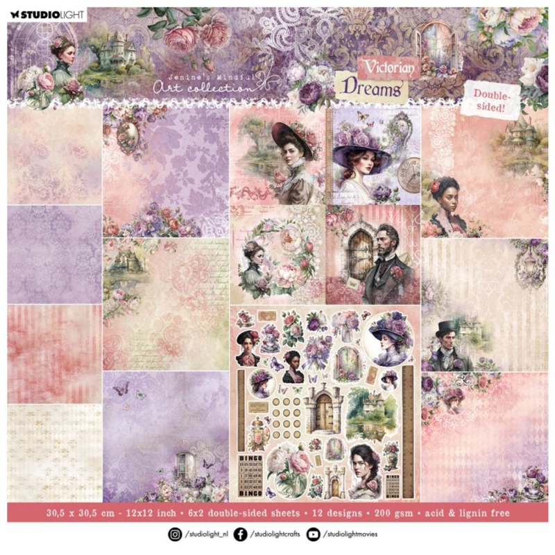 Studio Light Scrapbookový blok Studio Light "Victorian Dreams", 30,5x30,5 cm, 12 l.