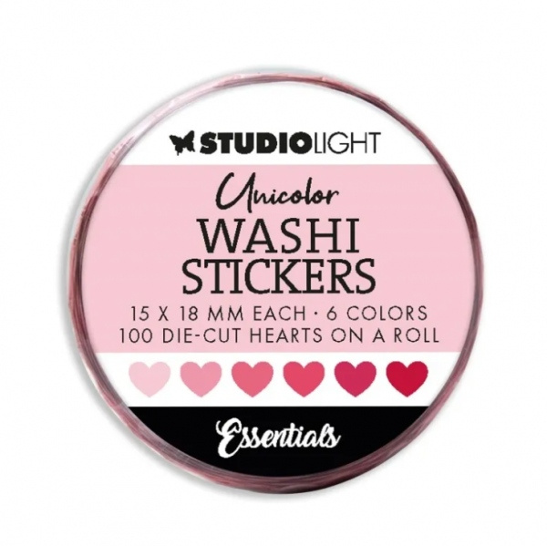 Washi samolepky Studio Light, 100 ks - Růžová srdíčka Aladine
