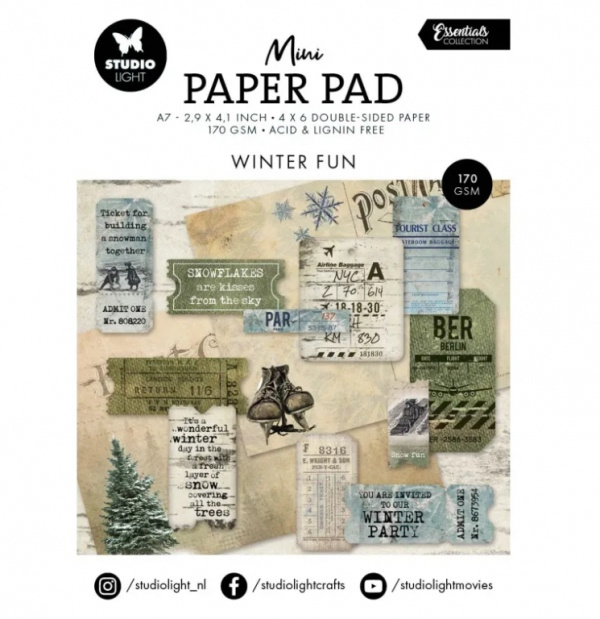 Kreativní blok Studio Light aquot;Winter Funaquot;, A7, 24 l. - Výlet do zimy Aladine