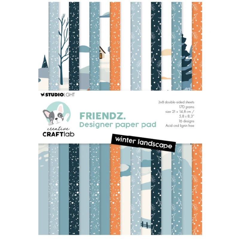 Blok podkladových papírů Studio Light aquot;Winter Landscapeaquot;, A5, 24 l. - Zimní krajina Aladine
