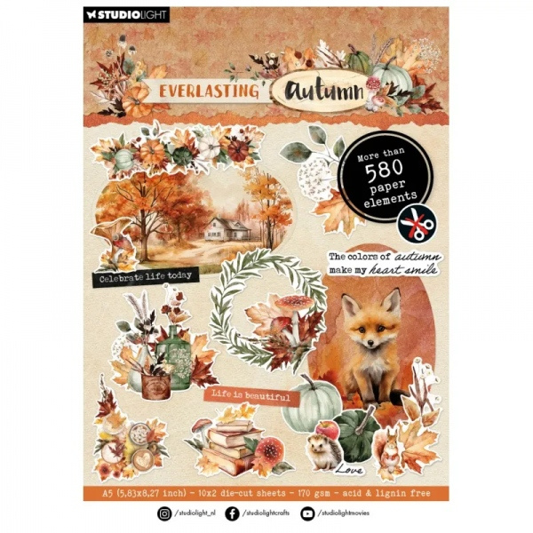 Blok s papírovými výseky Studio Light aquot;Everlasting Autumnaquot;, A5, 20 l. Aladine